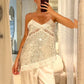 Women Lace Patchwork V-neck Women Camisole Backless Suspender Strap Tank Top Sequins Sleeveless Vest Y2K Streetwear