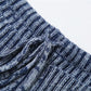 Blue Stripe Knit Two Piece Set Women Outfit 2023 for Winter Baddie Streetwear Halter Top Flare Pants Sets
