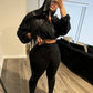 Basic Women 2 Piece Set Classic Solid Long Sleeve Drawstring Zip-up Coats+Slim Pants Female Autumn Casual Sporty Outfits