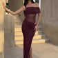One Shoulder Backless Sexy Maxi Dress Women Elegant Strapless Sleeveless Thigh High Split Club Party Long Dress Female