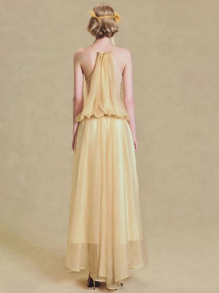 Irregular Hem Elegant 2026 Summer Fashion Draped Dress Women Sleeveless Mesh Chic Birthday Party Gown Vacation Vestidos