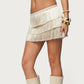 Womens Summer Mini Skirt Elegant Solid Color Tiered Tassels Short Skirt Dress for Party Clubwear Beach Vacation Vestidos