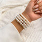 Multilayer White Imitation Pearl Chain Bracelet for Women Wedding Bridal Kpop Elegant Beaded Bracelets Hand Jewelry New