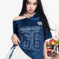 Women's Number Print T-Shirt, Vintage Football Jersey Style Top, Loose Fit Short Sleeve Casual Tee for Summer