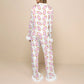 Christmas Pajamas for Women Feather Trim Button Down Long Sleeve Top and Pants Pj Set Soft Sleepwear Loungewear