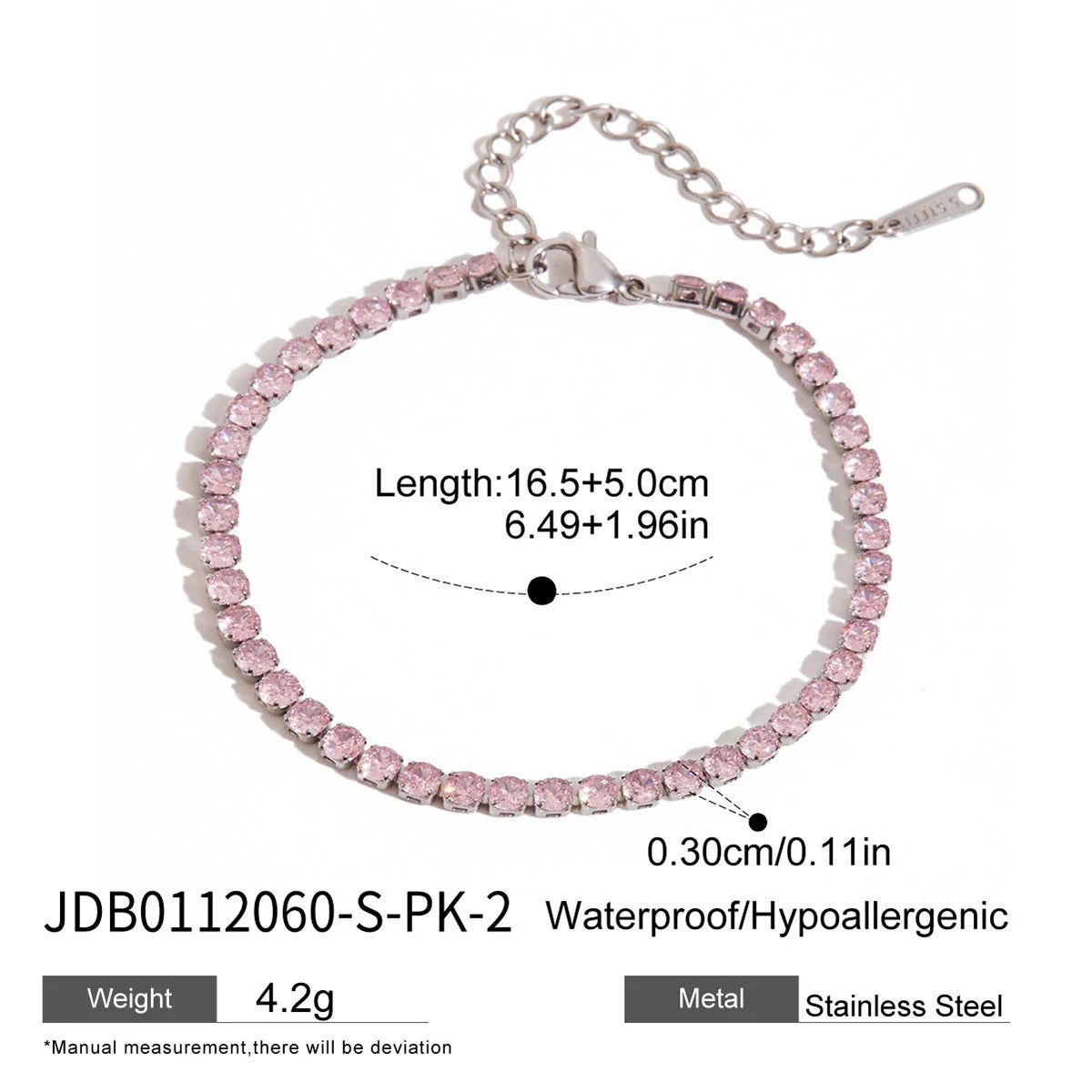 Zircon Star Metal Chain Bracelet Bangle Gold Plated Stainless Steel Watproof Summer Trendy Wrist Jewelry For Women
