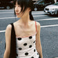 Polka Dot Print Camisole Women Simple Classic Backless Low-Neck Stretch Skinny Summer Street Daily Hottie Tank Tops