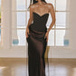 Off-shoulder Backless Sexy Maxi Dress Women Gown Elegant Patchwork Strapless Sleeveless Bodycon Club Party Long Dress