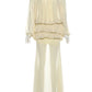 Draped Maxi Dress Women See Through Hem Off-Shoulder Long Lantern Sleeve Elegant Vacation Wedding Party Vestidos