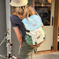 Color‑Block Lightweight Drawstring Backpack with Cartoon Animal Print, Casual Daypack for Outdoor Travel