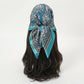 Bohemian Style Floral Print Women’s Square Silk Scarf Satin Head Wrap Tropical Leaf Flower Design Scarves Bandana Hijab
