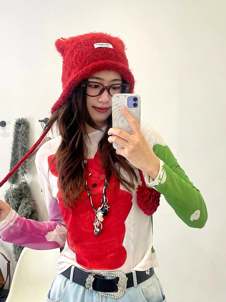 2025 New Arrivals Elf Ears Knitted Woolen Hat For Women
