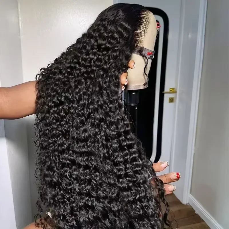 Transparent Lace Deep Wave Frontal Wig Jerrly Curly Lace Front HumanHair Wig For Deep Curly Water Wave Wig