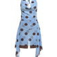 Backless Swing Collar Dress Women Sexy Polka Dot Print Halter Sleeveless Irregular Hem Trend Vacation Party Bodycon