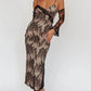 Floral Lace Slim Elegant Dresses For Women V Neck Off The Shoulder Long Sleeve High Waist Bodycon Dress Party Clubwear