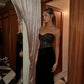Long Sleeve Backless Corset Maxi Dress 2 Piece Set Black Lace Velvet Luxury Evening Gown Dresses