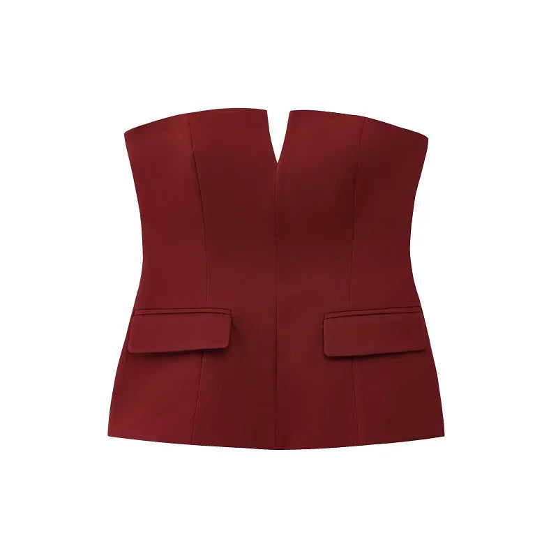 Off Shoulder Tube Top Women Sexy Strapless Crop Top Woman Fashion Backless Short Tops for Women Spring Bustier Vest Top