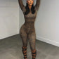 Leopard Print 2 Piece Set Woman Autumn Trend o-Neck Full Sleeve T-Shirts+Skinny Peach Hip Crop Pants Fashion Suits