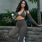 Women Tracksuit 2 Piece Set Long Sleeve Crop Top and Pants Leggings Black Gray Fall Winter Matching Outfits
