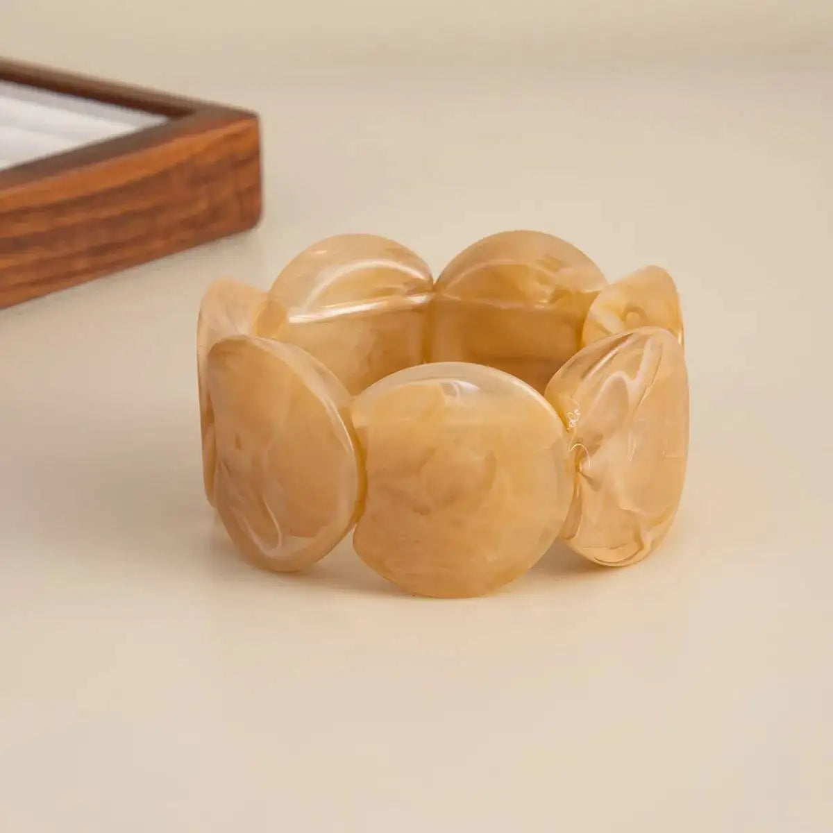 6 Style Boho Punk Geometric Acrylic Resin Elasticity Bangles for Women Vintage CCB Beads Bangle Bracelets Charm Jewelry