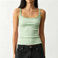 Women Striped Ribbed Tank Top U Neck Sleeveless Slim Fit Cami Top Y2K Retro Stripe Print Summer Casual Camisole