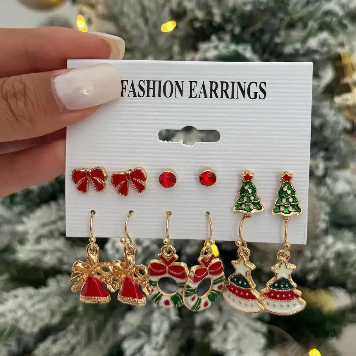 5 Styles Trendy Christmas Tree Deer Snowflake Santa Claus Earring Women New Year Party Festival Jewelry Gift 2026