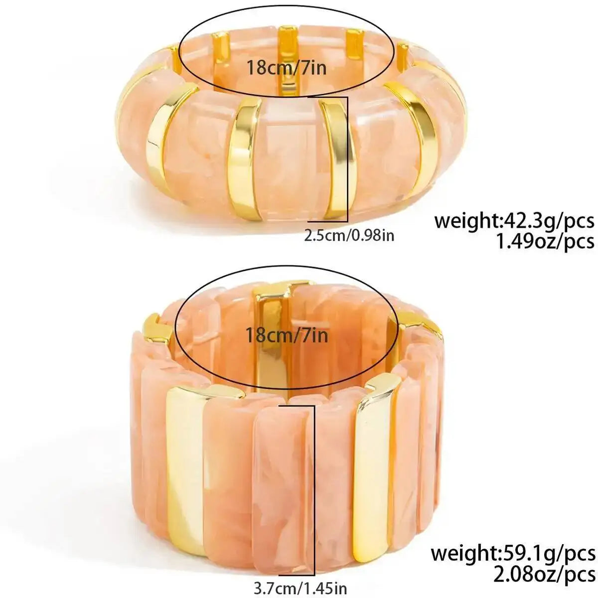 Vintage Acrylic Amber Elastic Geometric Chain Bracelet Women Punk Boho Stretchy Resin Splice Bangle Couple Jewelry 2026