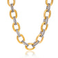 Women's Stainless Steel Two Color Design Necklace 18k Gold Color Plated Twisted Splicing Stackable Waterproof Jewelry