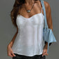 Ribbed Sweetheart Bustier Crop Cami Top Women Spaghetti Strap Slim Y2K Going Out Sleeveless Night Club Party Tank Vest