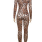 Leopard Print Jumpsuit Women Sexy See Through midnight full sleeve Hipster Fit Street Clubwear Party Workout Overalls