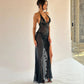 Women Y2k Mesh Maxi Dress Sexy Spaghetti Strap Bodycon Long Dress Sleeveless Backless See Through Cami Dress Party Club