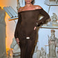 Off-shoulder Long Sleeve Sexy Maxi Dress For Women Fashion Strapless Backless Draped Bodycon Club Party Long Dress