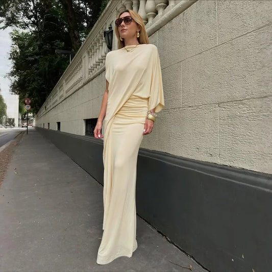 2 Piece Sets Asymmetrical Top and Maxi Skirt Matching Outfits Elegant Dress Suits Woman 2026 New Arrivals