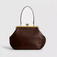 Fashion Large Kisslock Clutch Bag for Women Designer Clip Shell Women Shoulder Bags Luxury Soft Pu Leather Pink Color Handbags