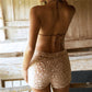 Women Y2K Furry Deer Spot 2 Piece Outfit Plush Halter Triangle Top And Elastic Shorts Set Cute Club Party Loungewear