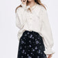 Y2K High Waist Gothic Floral A-Line Skirt Women, Black Skirt with Purple Print, Romantic Shoujo Cute Short Skirt