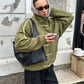 Ladies Stand Collar Zip Up Outerwear Chinese Frog Buttons Side Striped Oversized Loose Suede Jacket Vintage Streetwear