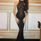 Lace Halter Backless Sexy Maxi Dress For Women Black Off-shoulder Strapless Sleeveless Bodycon Club Party Long Dress