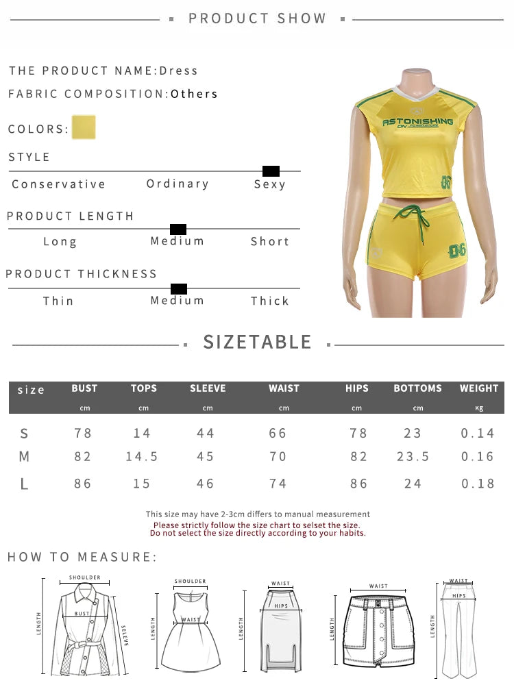 Daily 2 Piece Set Woman Casual Sporty Letter Print V-Neck Shape Waist Tank Tops+Drawstring Shorts Fashion Style Suits
