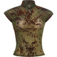 Slim Tank Top Women  Leisure Sexy See Through Sleeveless Plum Blossom Print Fashion Hottie Stretch Trend Street Club Vest