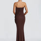 Strapless Draped Sexy Maxi Dress Elegant Bodycon Long Evening Party Dress Sleeveless Pleated Formal Wedding Guest Dress