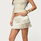 Womens Summer Mini Skirt Elegant Solid Color Tiered Tassels Short Skirt Dress for Party Clubwear Beach Vacation Vestidos
