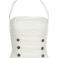 Simple Button Patchwork Tank Top Women Hottie Trend Square Collar Halter Backless Fashion Chic Midnight Street Vest