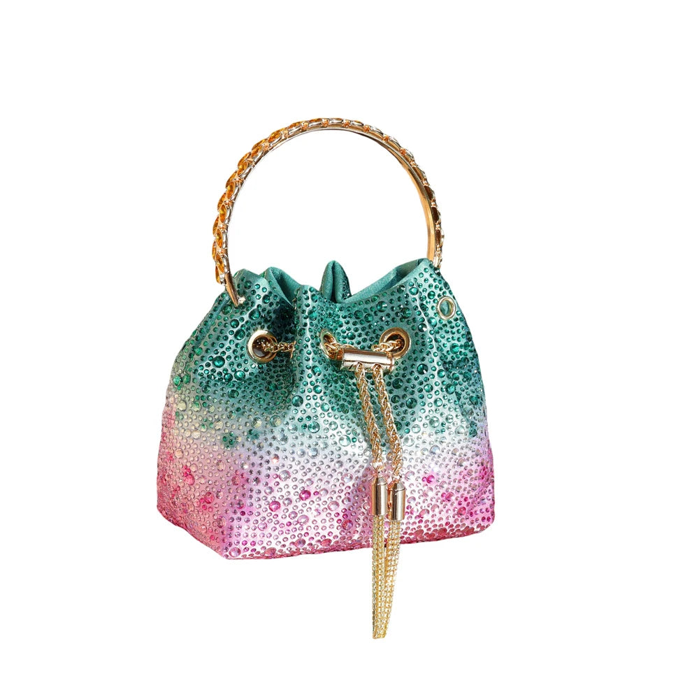 Rhinestones Evening clutch Bag Purses and handbag luxury Designer shoulder bag Shiny Crystal Clutch purse bucket bag