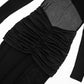 See Through Mesh Splicing Sexy Black Dress Hollow Backless Long Sleeve Maxi Dresses Clubwear Woman