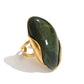 New Design Brown Green Beige Resin Geometric Adjustable Ring Golden PVD Stainless Steel Rust Proof Finger Jewelry Gift