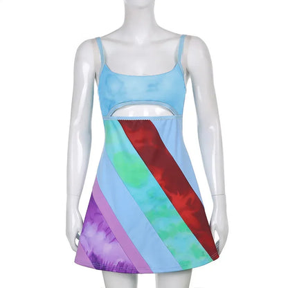 Women's Vintage Print Semi-Sheer Sheath Dress 00s Fashion Bodycon Mini Slip Dress Retro Bandana Print Fitted Strap Dress