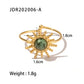 New Design Natural Stone Stainless Steel Ring Women Waterproof Stylish Golden Jewelry 2022 NEW Set