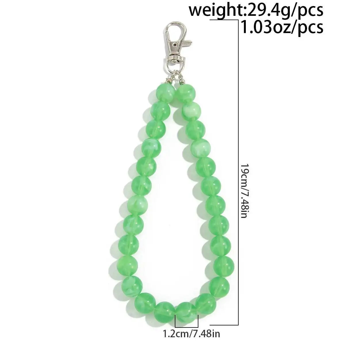 Kpop Fashion Acrylic Beaded Bag Keychain Women Men Exquisite Simple Creative Wallet Chain High Quality Jewelry Accessories