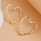 Punk Creative Hollow Out Love Heart Stud Earrings for Women Wed Bridal Lovely Gold Color Piercing Earrings Wed Jewelry